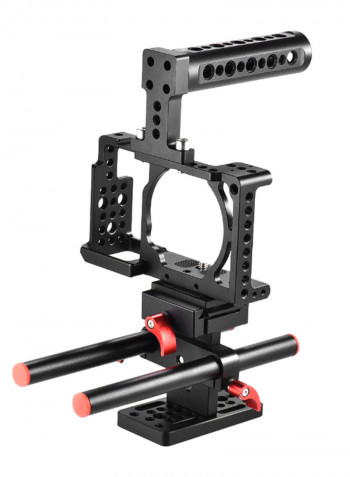 Protective Video Camera Cage Stabilizer Kit Red/Black/Silver