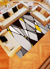 Geometric Pattern Comfy Washable Carpet Multicolour 190x190centimeter