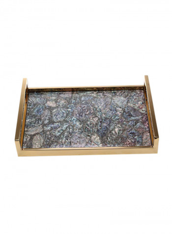 Rectangular Wooden Bath Tray Gold/Black 18.5x3.1x13inch