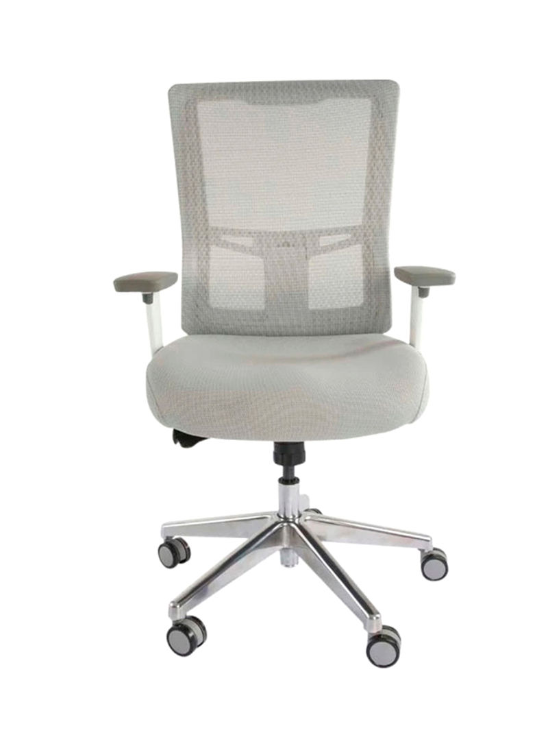 Isu Ergonomic Mesh High Back Desk Chair Grey/Silver 52x113x50centimeter