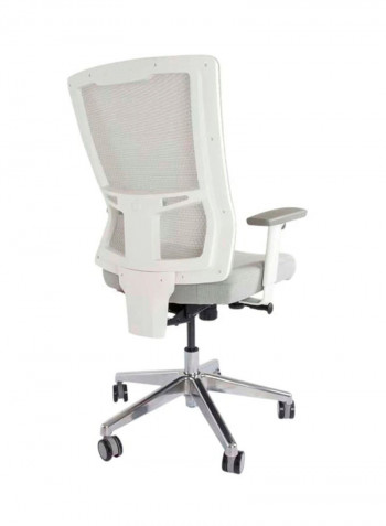 Isu Ergonomic Mesh High Back Desk Chair Grey/Silver 52x113x50centimeter