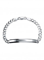 Sterling Silver Cuban Curb Engravable ID Bracelet
