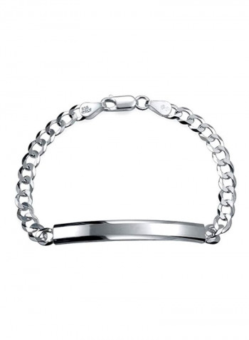 Sterling Silver Cuban Curb Engravable ID Bracelet