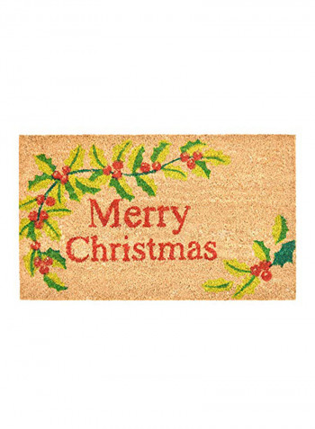 Merry Christmas Printed Doormat Multicolour 0.6x17x29inch