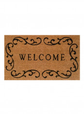 Welcome Curlicue Doormat Black/Brown 0.6x17x29inch