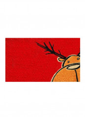 Christmas Moose Doormat Red 0.6x17x29inch