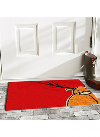 Christmas Moose Doormat Red 0.6x17x29inch