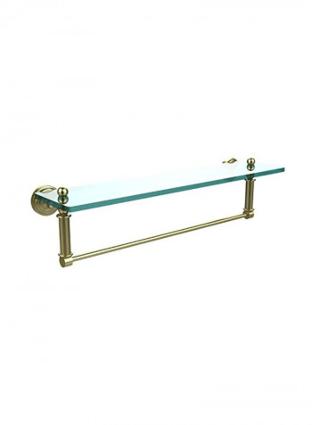 Glass Shelf With Integrated Towel Bar Clear/Gold 22x5x5inch