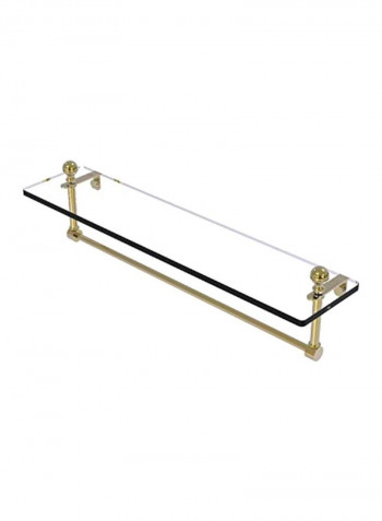 Integrated Towel Bar Glass Shelf Clear/Gold 22inch