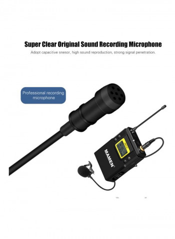 2-Piece Professional UHF Microphone System Set LU-D7893 Black/White/Yellow