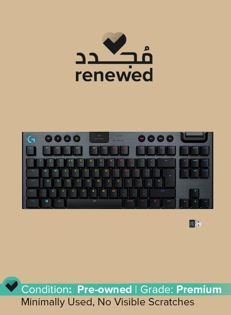 Renewed - G915 Lightspeed Wireless Lightsync RGB Mechanical Gaming Keyboard Ultra Thin Design (Tactile switch) Black