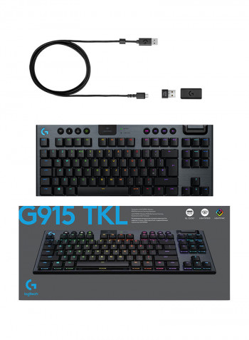 Renewed - G915 Lightspeed Wireless Lightsync RGB Mechanical Gaming Keyboard Ultra Thin Design (Tactile switch) Black