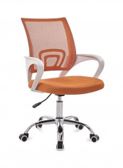 Office, Home Comfortable Simple Desk Chair Orange/White