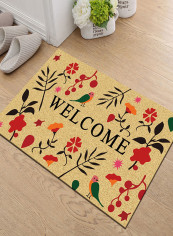 Flower Pattern Anti-Slip Durable Doormat Multicolour 140x200centimeter