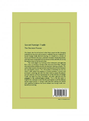Soviet Foreign Trade: The Decision Process Paperback