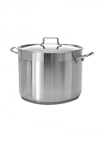 Stainless Steel Induction Cookpot With Lid Silver 9.5x9.5x7.5inch