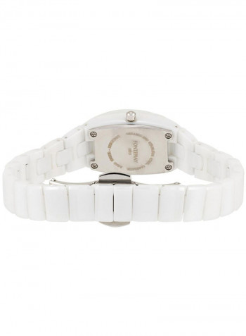 Women's Casual White Ceramic Analog Square Watch 331QCWWCW