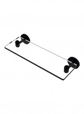 Tango Collection Vanity Beveled Edges Glass Shelf Black/Clear 16inch