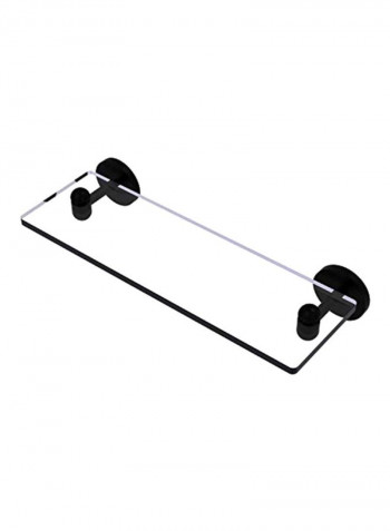 Tango Collection Vanity Beveled Edges Glass Shelf Black/Clear 16inch