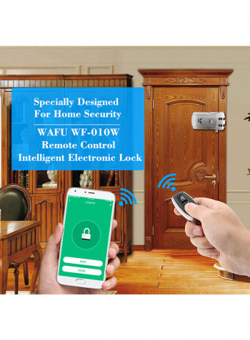 HF-010W WiFi Smart Door Lock Tuya Security With 2 Remote Keys Silver