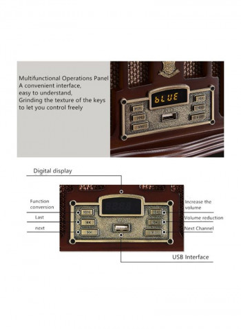 Multi Mode Mini Gramophone 8831A Gold/Black