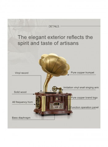 Multi Mode Mini Gramophone 8831A Gold/Black