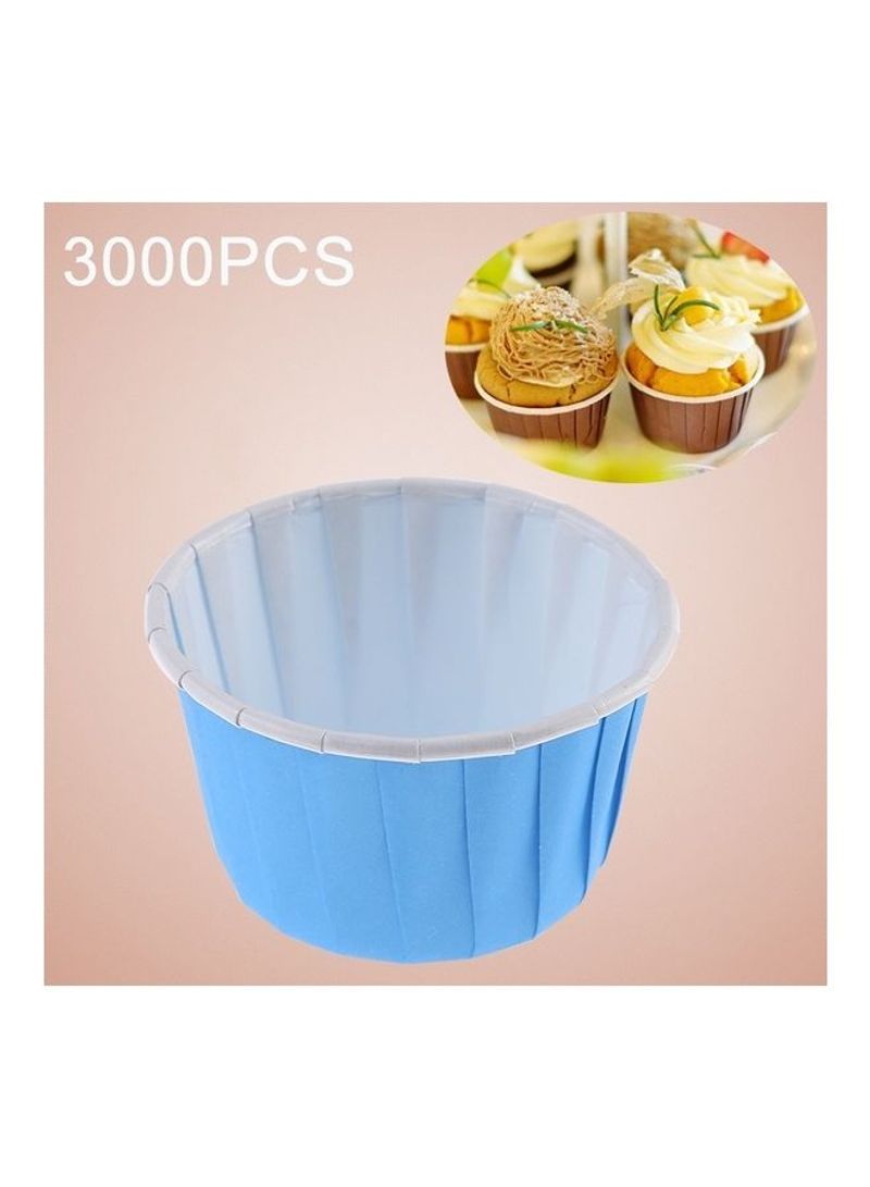 3000-Piece Round Lamination Cake Cup Blue/White