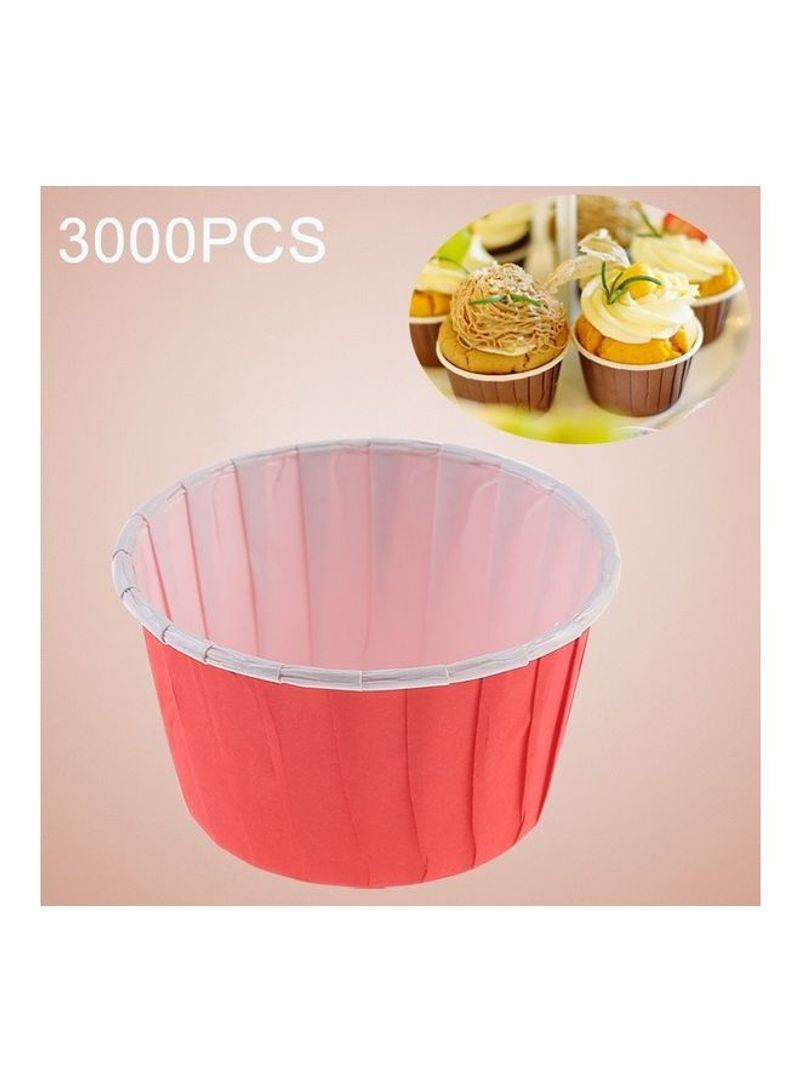 3000-Piece Round Lamination Cake Cup Red/White