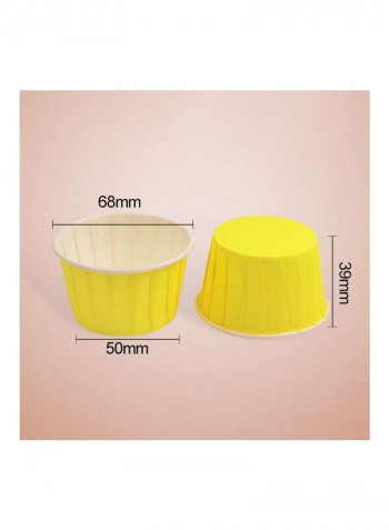 3000-Piece Round Lamination Cake Cup Yellow/White