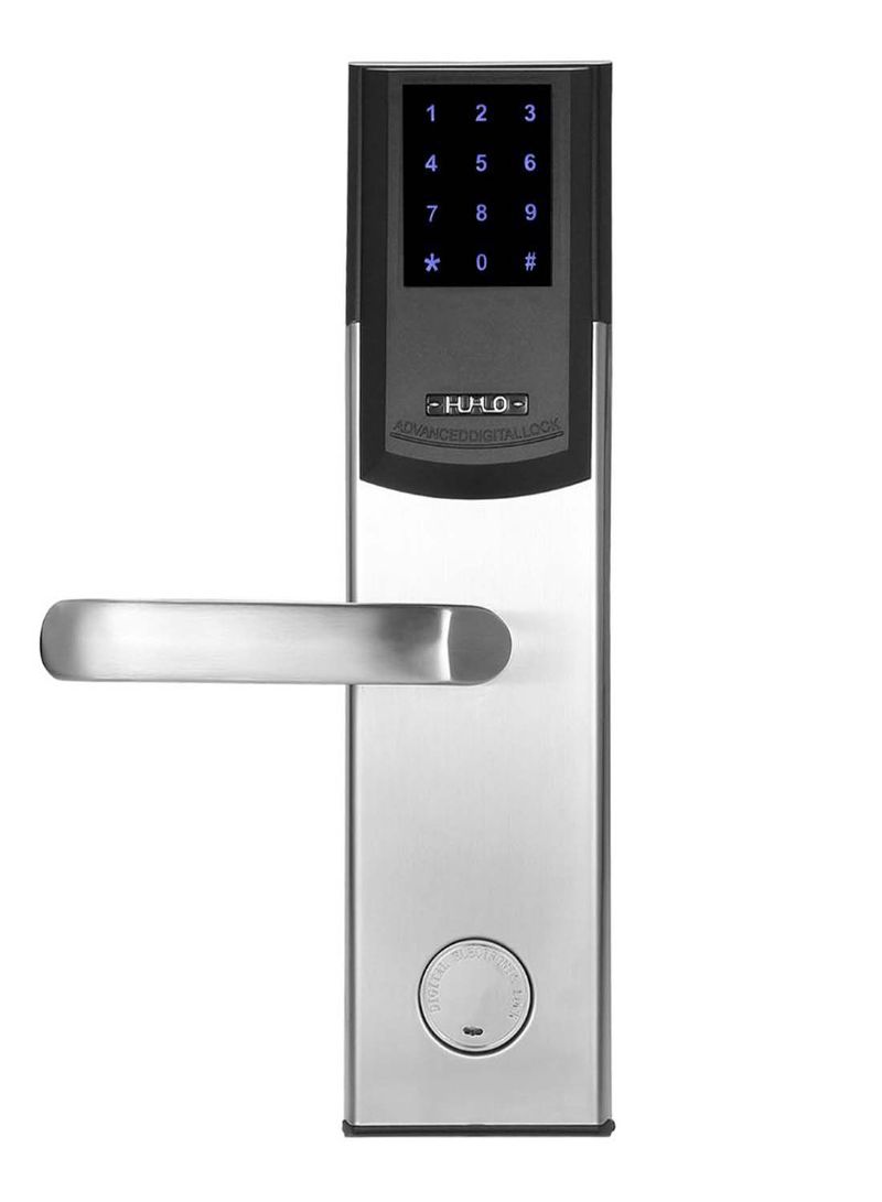Three Unlocking Ways Security Door Lock Silver/Black/Grey