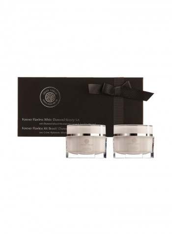 Diamond Infused Facial Moisturizing Cream And Gel Set White/Orange 50g