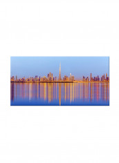 Dubai Landscape With Famous Landmarks On Canvas Painting Multicolour 100x50centimeter