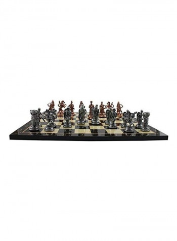 Medium Wooden Metal Chess Set