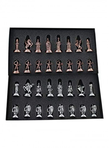 Medium Wooden Metal Chess Set