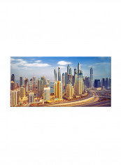 Dubai Landscape With Famous Landmarks On Canvas Painting Multicolour 100x50centimeter