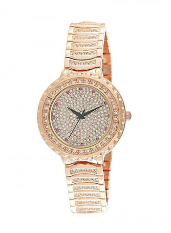 Women's 22K Gold Plated With Crystal Analog Watch P-21875