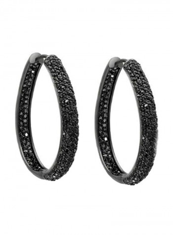 Onyx Studded Hoop Earrings