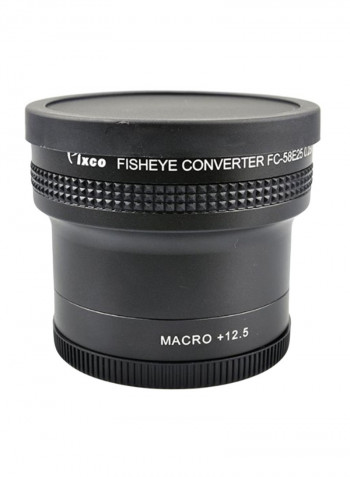 Fisheye Wide Angle Lens For Digital Camera Black