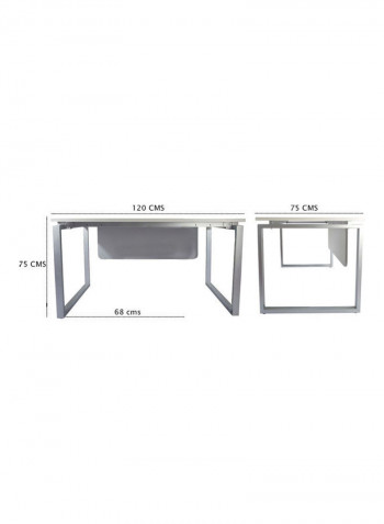 Modern Workstation Without Drawer White 75x75x120cm
