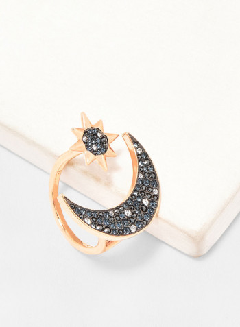 Stone Studded Moon Symbolic Ring