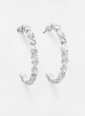 Tennis Deluxe Half Hoop Earrings