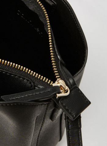 Faux Leather Crossbody Bag Black