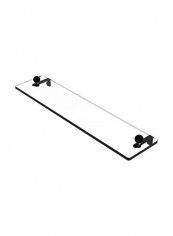 Vanity Beveled Edges Glass Shelf Clear/Black 22inch