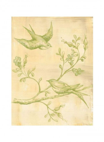 Canvas Birds Printed Wall Art Green/Brown 18x24inch