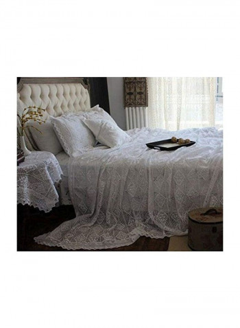 3-Piece Bed Spread With Pillowcase Set White