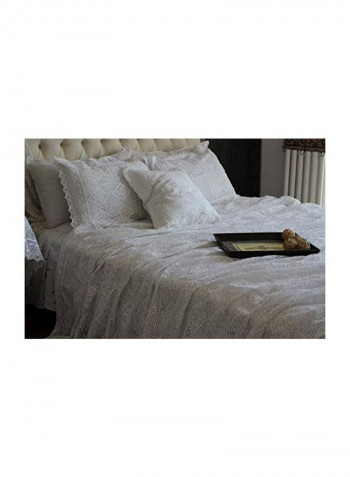 3-Piece Bed Spread With Pillowcase Set White