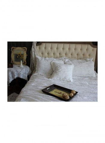3-Piece Bed Spread With Pillowcase Set White