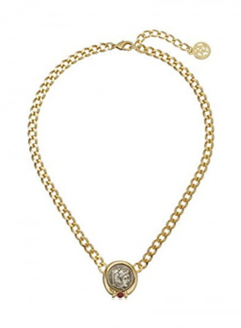 Gold Plated Basemetal Roman Coin Chain Necklace