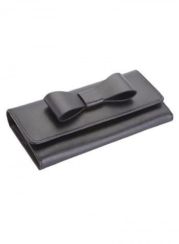 RFID Blocking Large Bow Wallet أسود