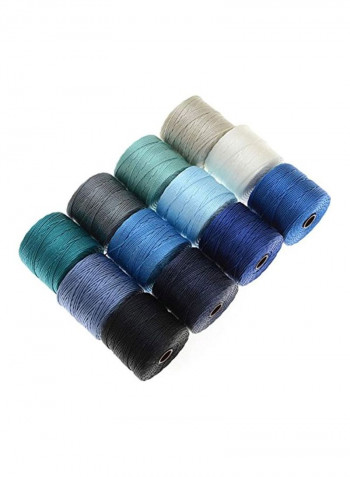 12-Piece Beading Cord Spool Blue/Green/White